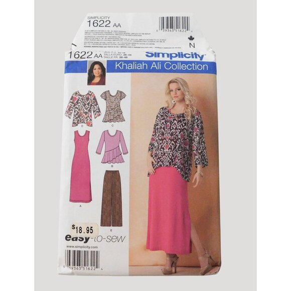 Simplicity Other - Simplicity 1622 Khaliah Ali Dress Tunic Top Pants Sizes 10 - 18 Sewing Pattern